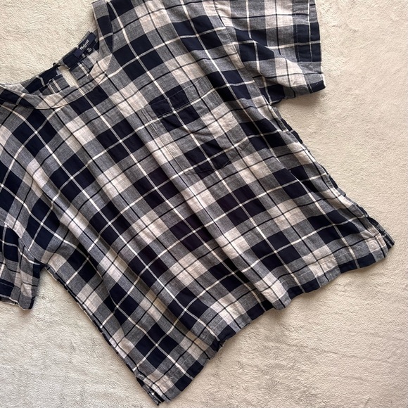 Madewell Tops - Madewell Oversized Buffalo Check Double-Faced Pocket Tee Blouse Emporia Plaid XL